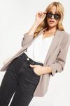 Dorothy Perkins Taupe Ruched Sleeve Blazer thumbnail 1