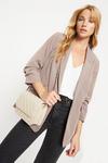 Dorothy Perkins Taupe Ruched Sleeve Blazer thumbnail 2