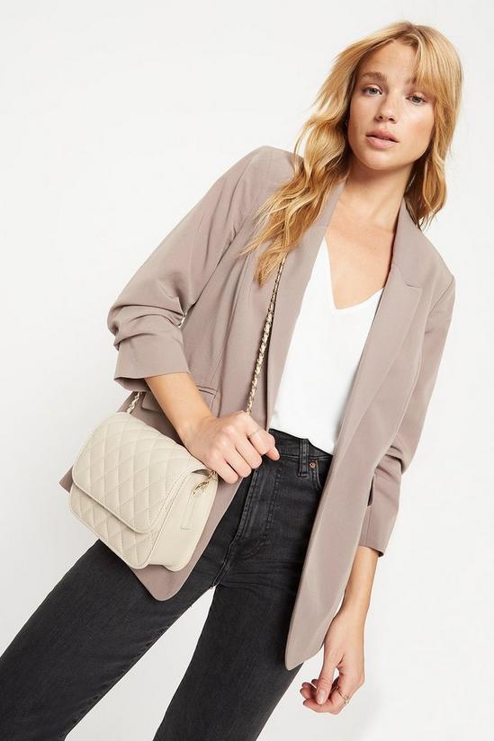 Dorothy Perkins Taupe Ruched Sleeve Blazer 2