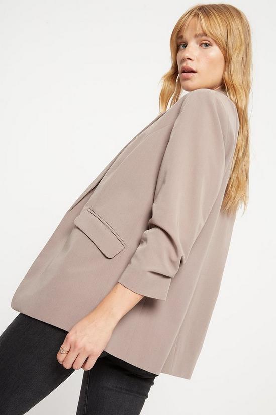 Dorothy Perkins Taupe Ruched Sleeve Blazer 3