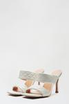 Dorothy Perkins White Sushi Quilted Square Toe Heeled Mule thumbnail 2