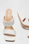 Dorothy Perkins White Sushi Quilted Square Toe Heeled Mule thumbnail 3