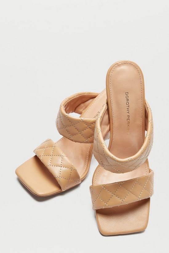 Dorothy Perkins Tan Sushi Quilted Square Toe Heeled Mule 4