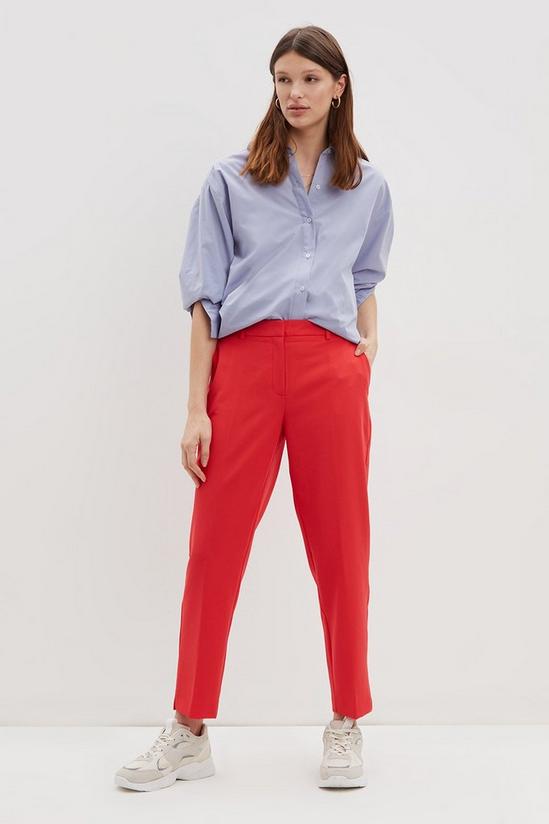 Dorothy Perkins Red Elastic Back Ankle Grazer Trousers 2