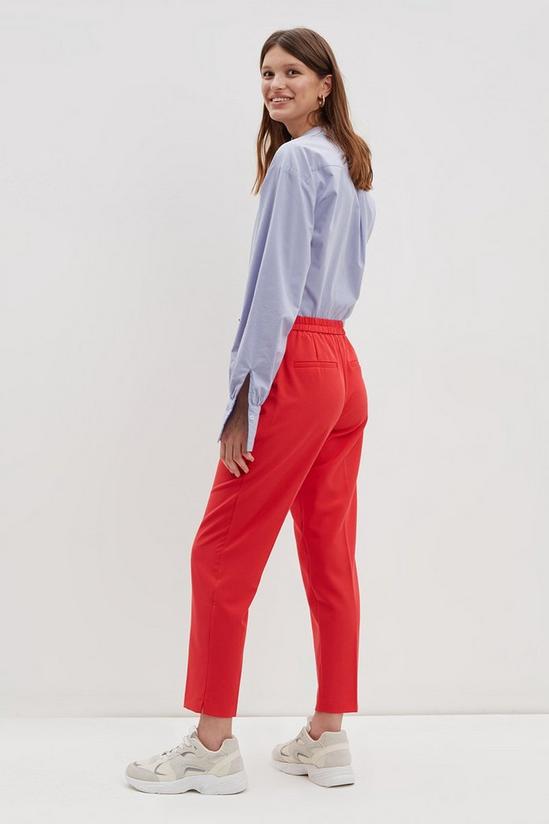 Dorothy Perkins Red Elastic Back Ankle Grazer Trousers 3