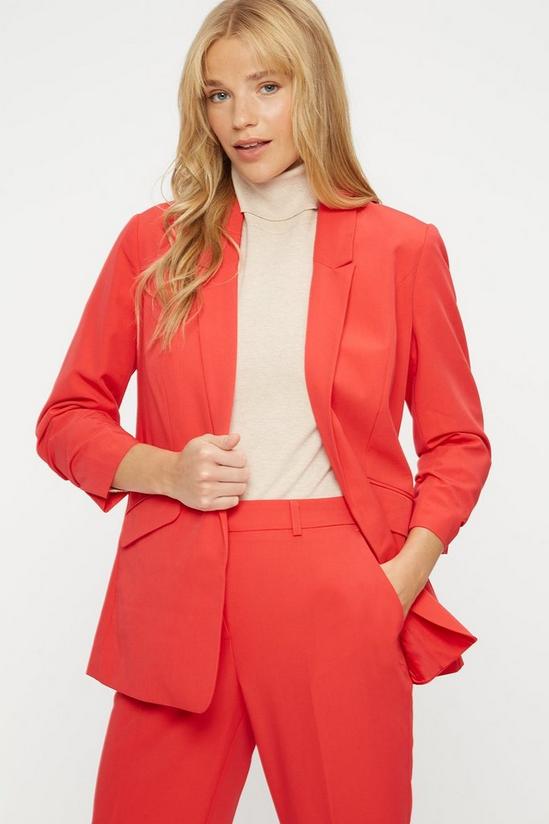 Dorothy Perkins Red Ruched Sleeve Blazer 4