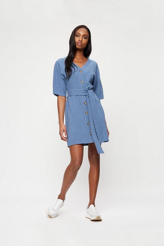 Dorothy Perkins Blue Button Mini Shirt Dress 2