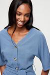 Dorothy Perkins Blue Button Mini Shirt Dress thumbnail 4