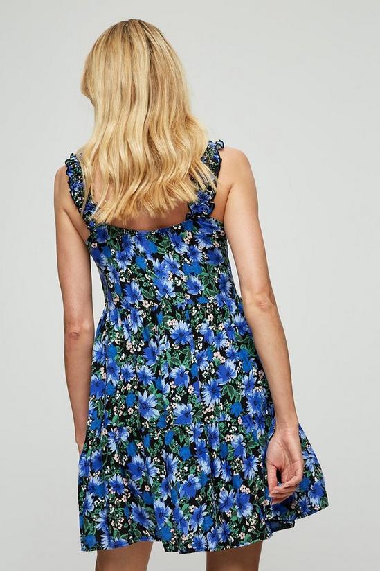 Dorothy Perkins Blue Floral Smock Mini Dress 3