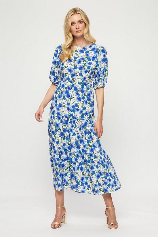 Dorothy Perkins Blue Floral Smock Midi Dress 2