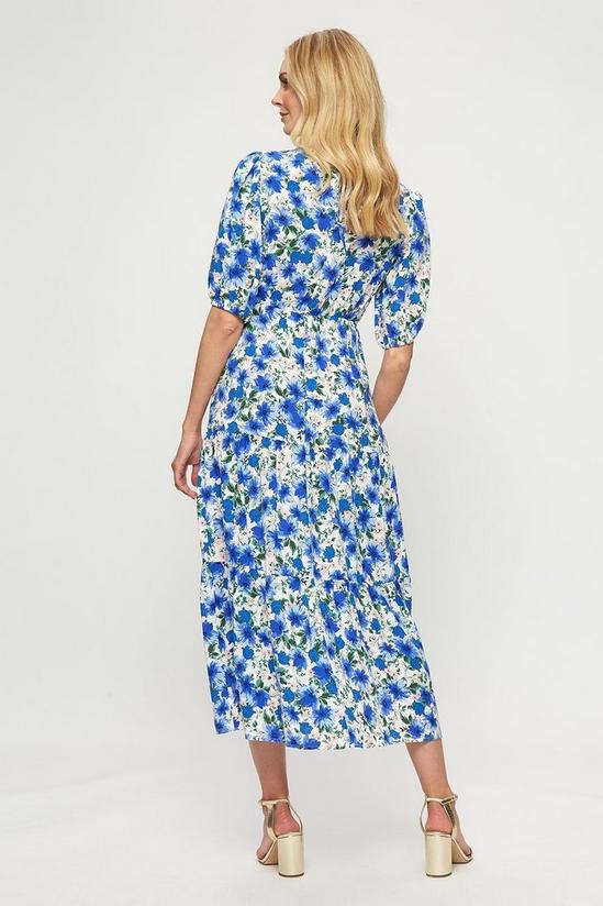 Dorothy Perkins Blue Floral Smock Midi Dress 3
