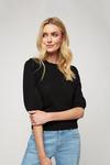 Dorothy Perkins Black Lace Front Knitted T Shirt thumbnail 1