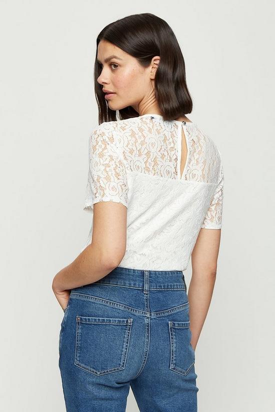 Dorothy Perkins Ivory Puff Sleeve Lace Tee 3