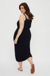 Dorothy Perkins Curve Navy Button Strappy Knit Dress thumbnail 3