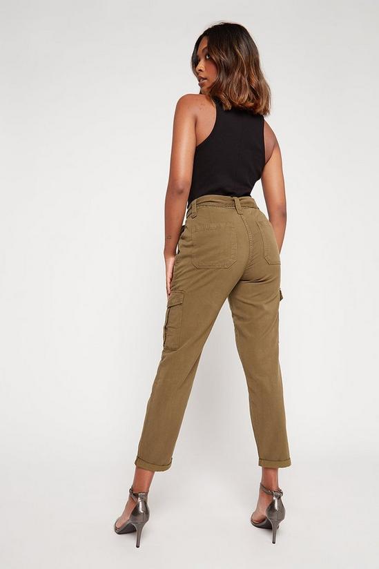 Dorothy Perkins Khaki Lightweight Casual Pocket Trousers 3