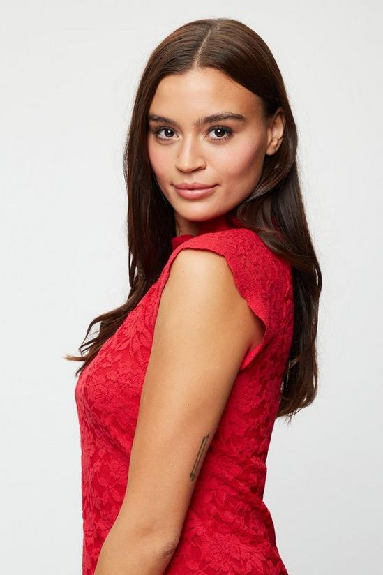 Dorothy Perkins Red Scallop Lace Top 4