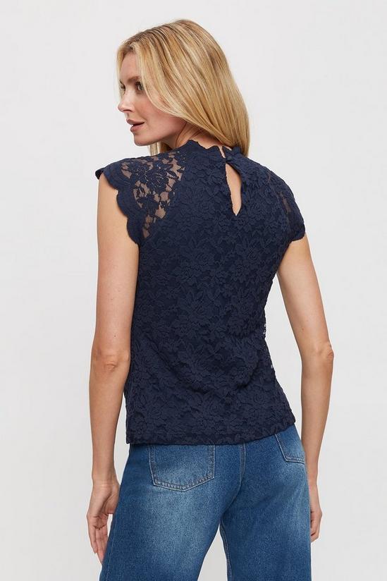 Dorothy Perkins Navy Scallop Lace Top 3
