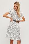 Dorothy Perkins Tall White Spot Fit And Flare Dress thumbnail 1
