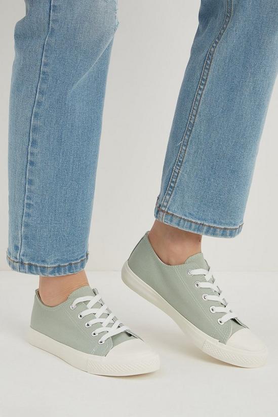 Dorothy Perkins Wide Fit Green Icon Canvas Trainers 1