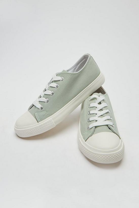 Dorothy Perkins Wide Fit Green Icon Canvas Trainers 2