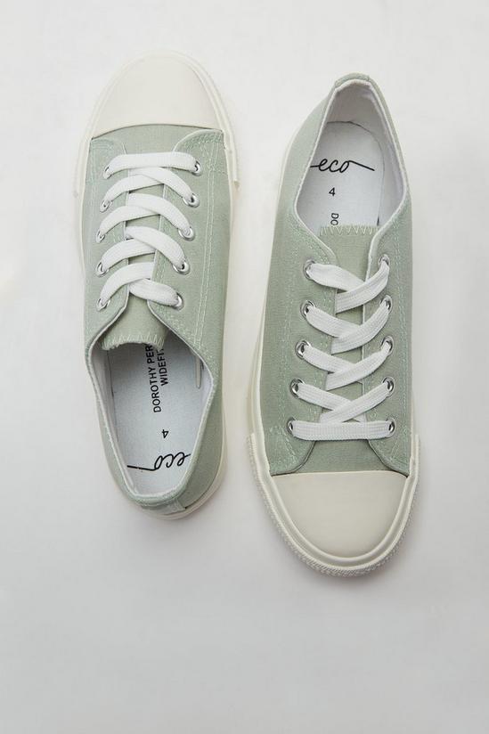 Dorothy Perkins Wide Fit Green Icon Canvas Trainers 4