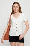 Dorothy Perkins Ivory Broderie Puff Sleeve Top thumbnail 1