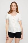 Dorothy Perkins Ivory Broderie Puff Sleeve Top thumbnail 2