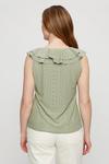 Dorothy Perkins Sage Broderie V Neck Ruffle Top thumbnail 3