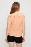 Dorothy Perkins Coral Broderie V Neck Ruffle Top thumbnail 3