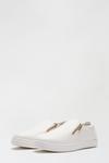 Dorothy Perkins Wide Fit White Naomi Zip Detail Trainers thumbnail 2