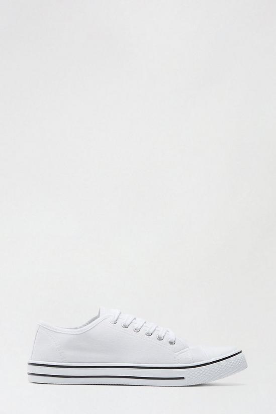 Dorothy Perkins White India Canvas Lace Up Trainers 1