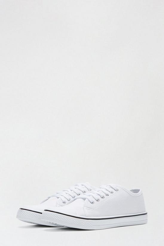 Dorothy Perkins White India Canvas Lace Up Trainers 2