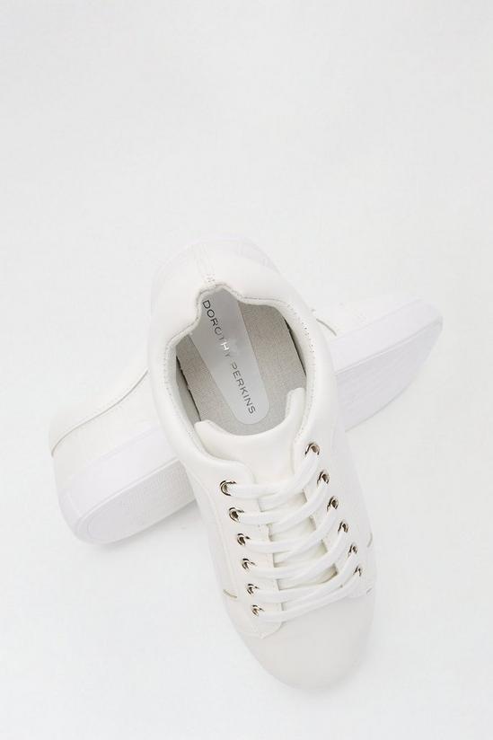 Dorothy Perkins Wide Fit White Ireland Lace Up Trainers 4