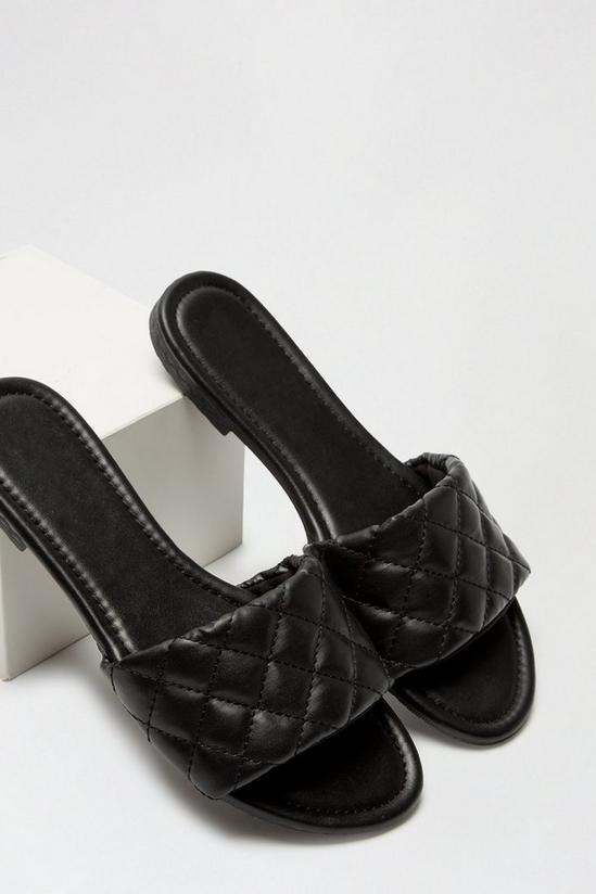 Dorothy Perkins Black Frolic Quilted Slide Sandal 3