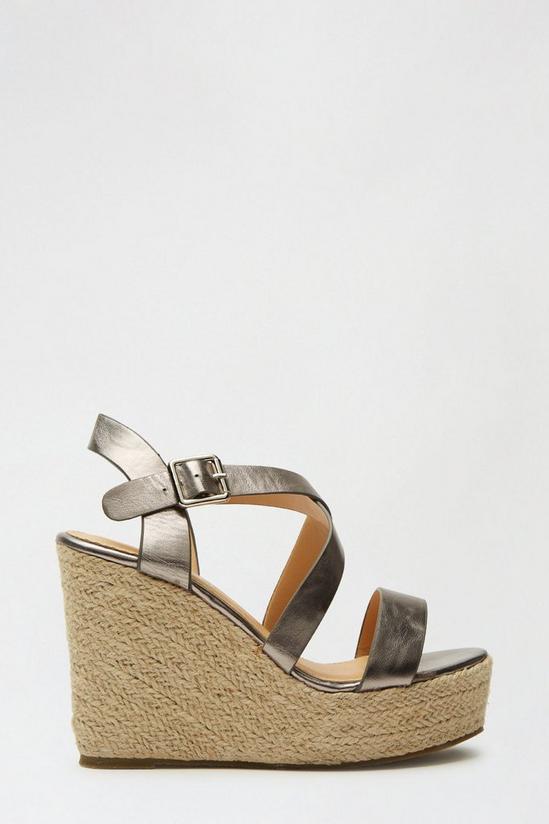Dorothy Perkins Pewter Rose Strappy Espadrille Wedge 1