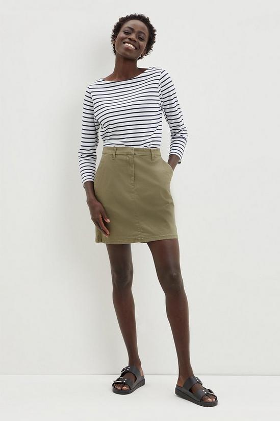 Dorothy Perkins Olive Chino Pocket Skirt 2