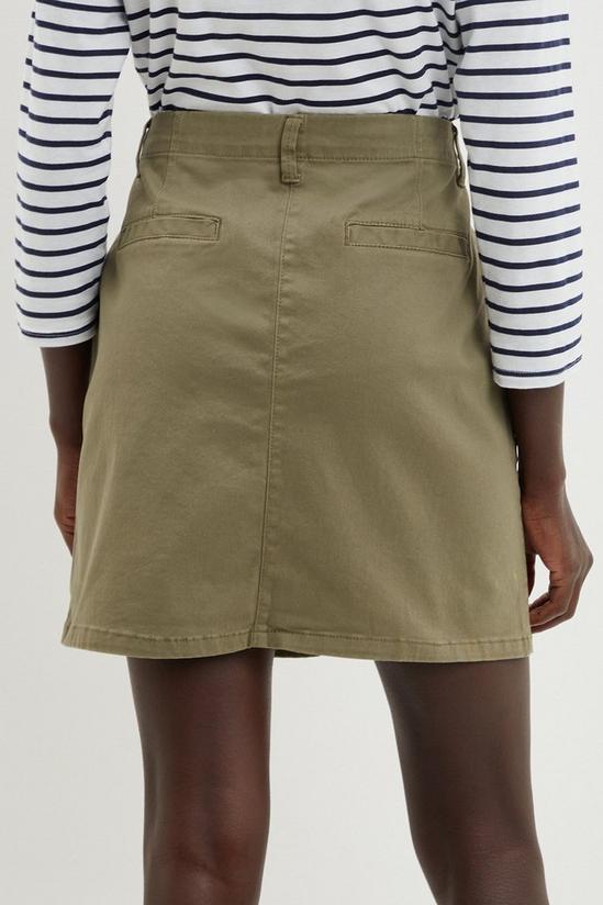 Dorothy Perkins Olive Chino Pocket Skirt 3
