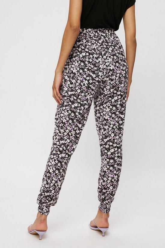 Dorothy Perkins Tall Lilac Ditsy Floral Tie Waist Jogger 3