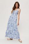 Dorothy Perkins Tall Blue And White Floral Button Maxi Dress thumbnail 2