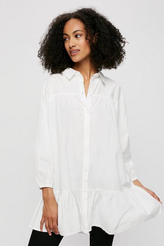 Dorothy Perkins Tall White Tiered Shirt 1