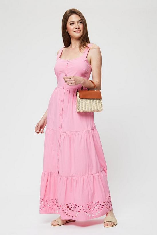 Dorothy Perkins Tall Pink Button Cut Work Midaxi Dress 2