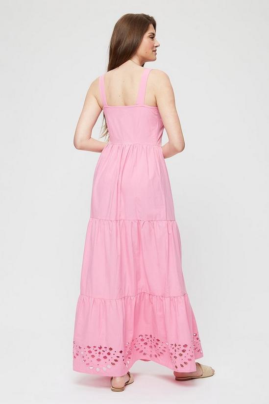 Dorothy Perkins Tall Pink Button Cut Work Midaxi Dress 3