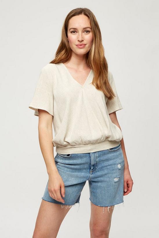 Dorothy Perkins Ivory Linen Look Co-ord Wrap Top 1