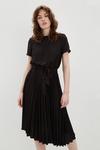 Dorothy Perkins Black Pleated Midi Dress thumbnail 1