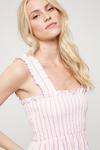 Dorothy Perkins Pink Stripe Thick Strap Shirred Midi Dress thumbnail 4