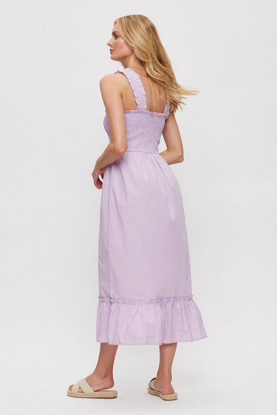 Dorothy Perkins Lilac Thick Strap Shirred Midi Dress 3