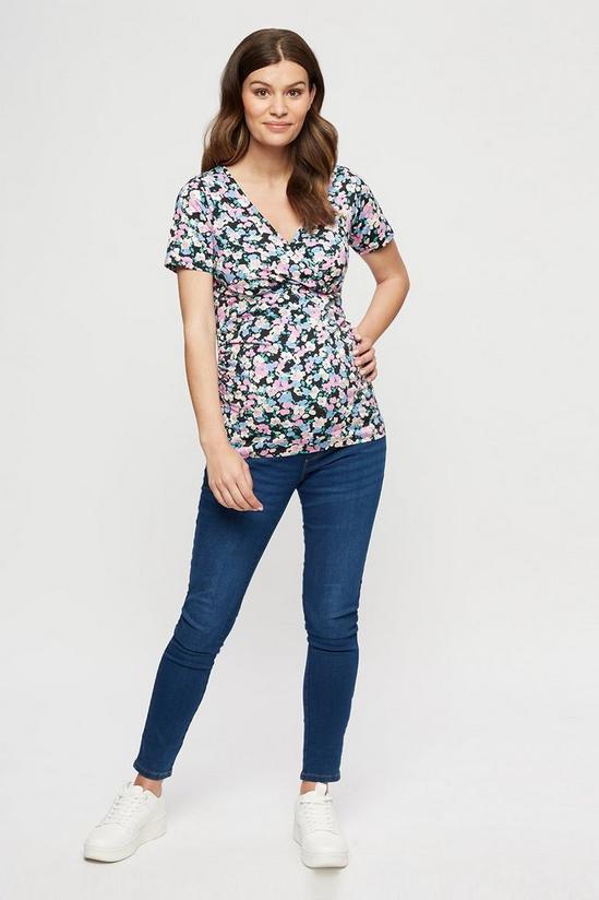 Dorothy Perkins Maternity Multi Floral Nursing Ruched Wrap Top 2