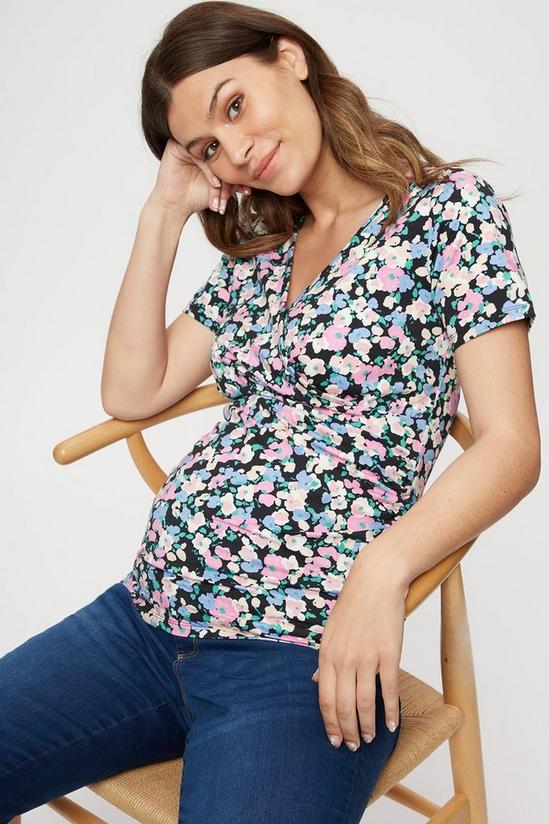 Dorothy Perkins Maternity Multi Floral Nursing Ruched Wrap Top 4