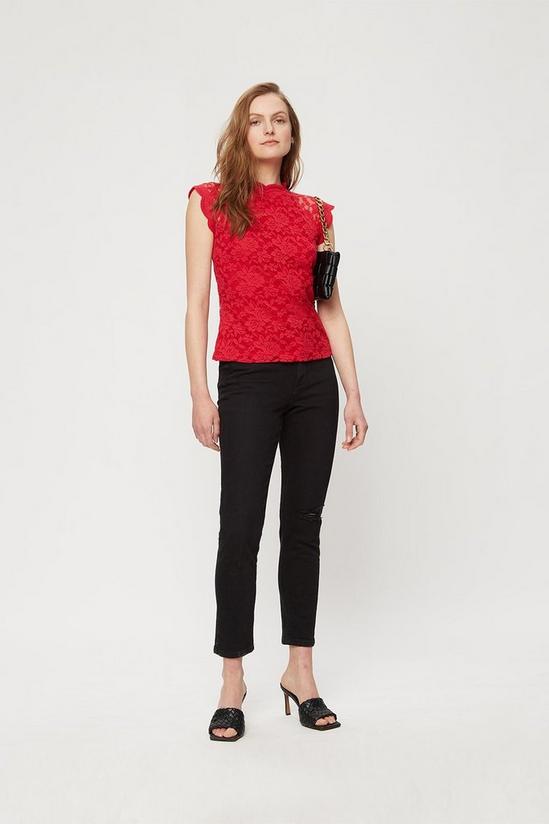 Dorothy Perkins Tall Red Lace Shell Top 2