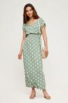 Dorothy Perkins Petite Khaki Spot Roll Sleeve Maxi Dress thumbnail 2